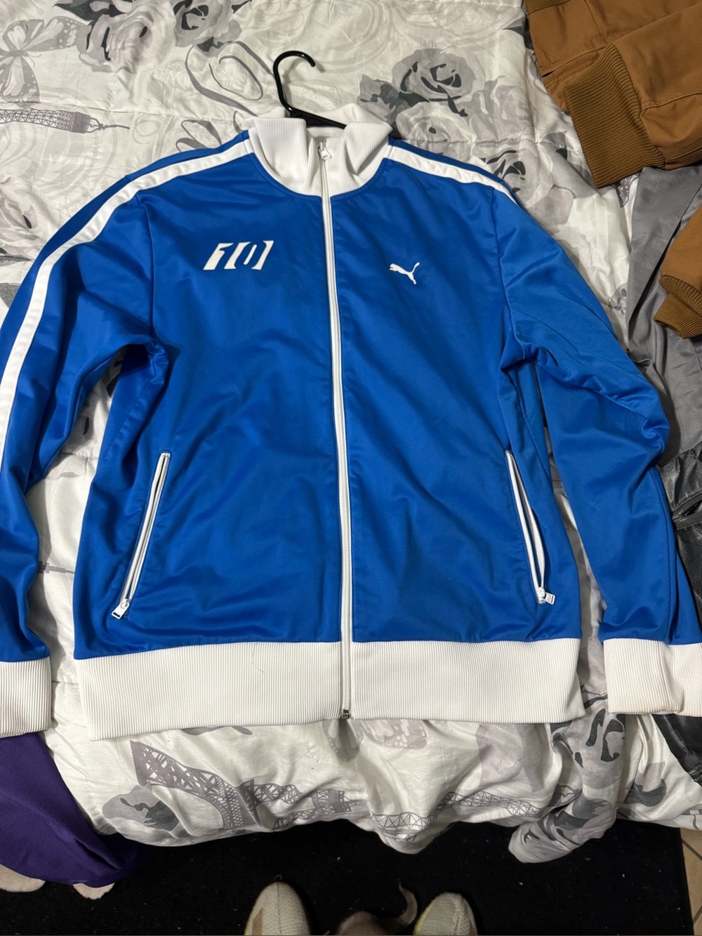 Puma Blue and White Performance Track Jacket